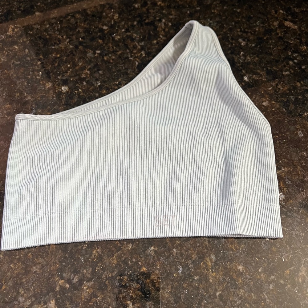 SET Active SCULPTFLEX® ribbed one shoulder bra. Size S. Color: rain.